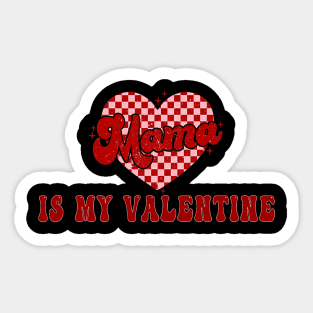 Groovy Mama is My Valentine Cute Heart Retro Boys Girls Kid Sticker